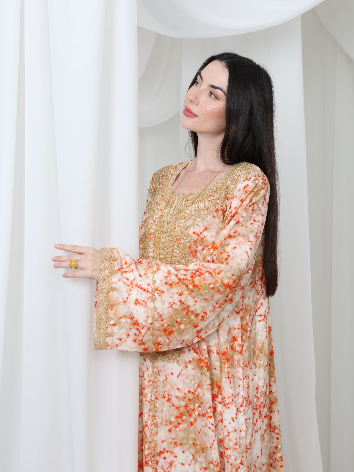 Sunrise Coral Kaftan