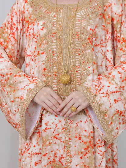 Sunrise Coral Kaftan